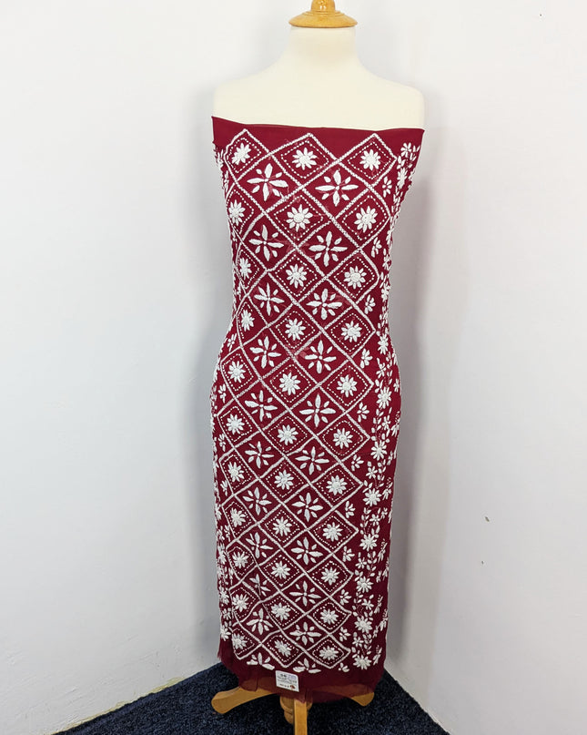 Handmade Pakka Tanka Embroidered Chiffon 2pc Unstitched