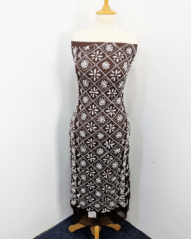 Handmade Pakka Tanka Embroidered Chiffon 2pc Unstitched