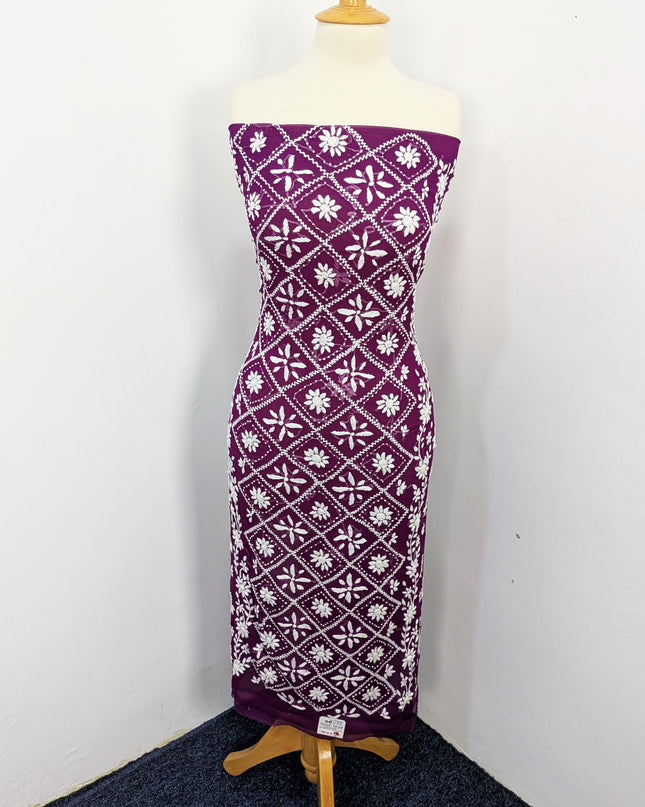 Handmade Pakka Tanka Embroidered Chiffon 2pc Unstitched