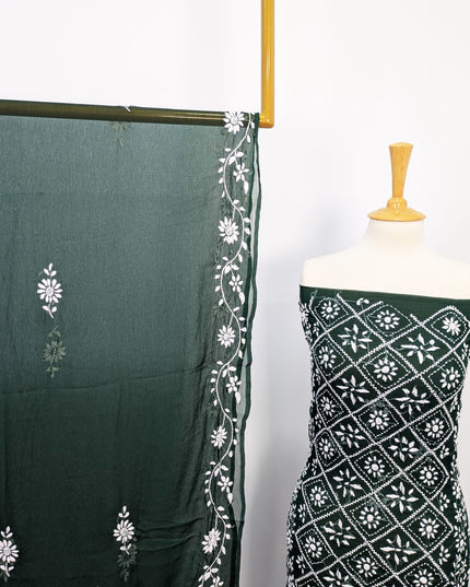 Handmade Pakka Tanka Embroidered Chiffon 2pc Unstitched
