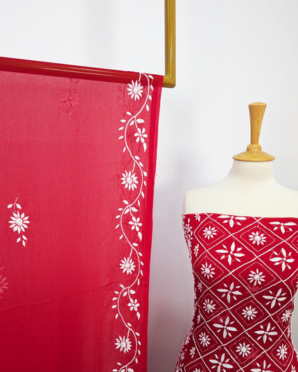 Handmade Pakka Tanka Embroidered Chiffon 2pc Unstitched