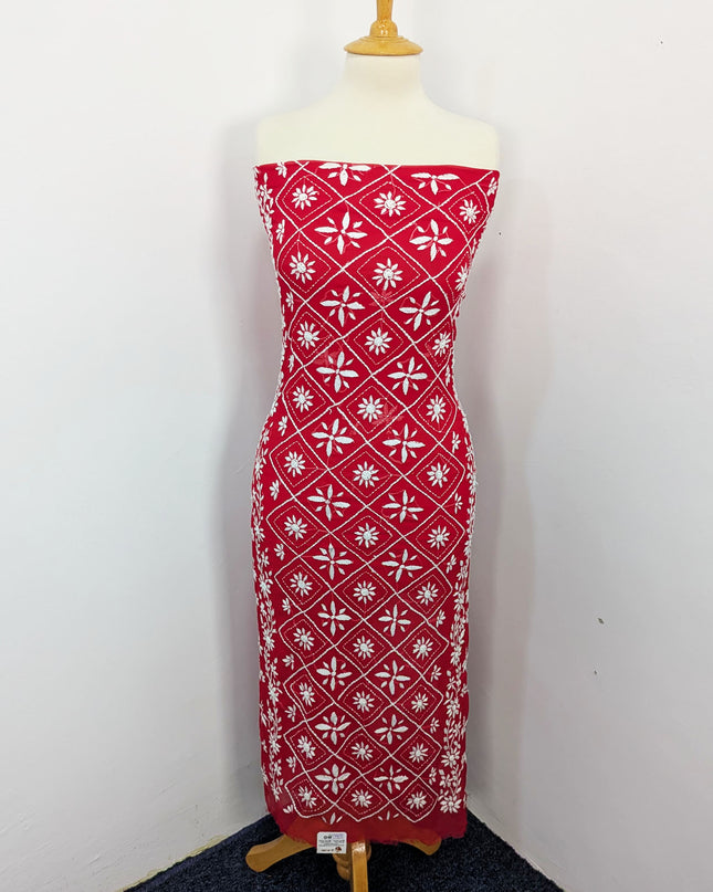 Handmade Pakka Tanka Embroidered Chiffon 2pc Unstitched