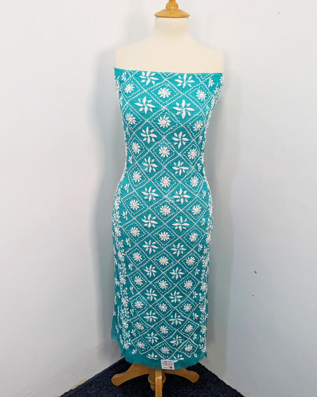 Handmade Pakka Tanka Embroidered Chiffon 2pc Unstitched