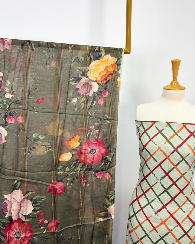 Fancy Digital Printed Lawn All Over 3piece Unstitched