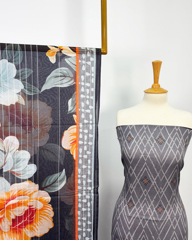 Fancy Digital Printed Lawn All Over 3piece Unstitched