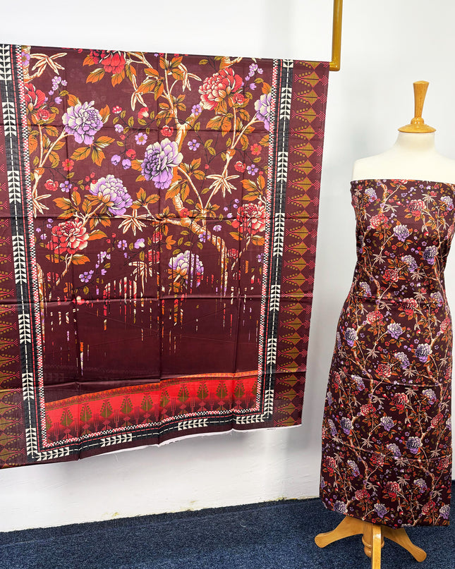 Fancy Multi Color Digital Printed Lawn All Over 3piece Unstitched