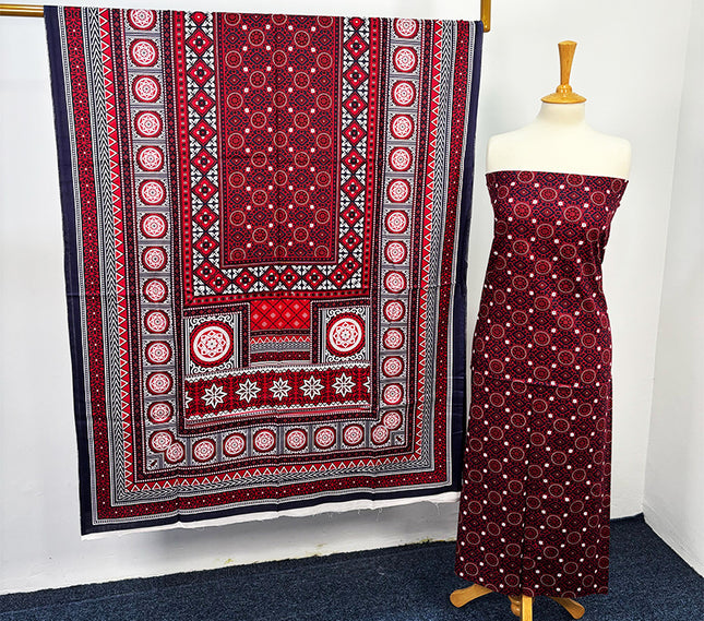 Fancy Digital Printed Lawn In Ajrak Style