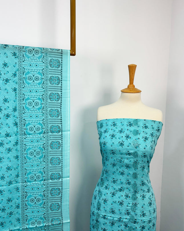 Fancy Printed Lawn With Embroidered Work