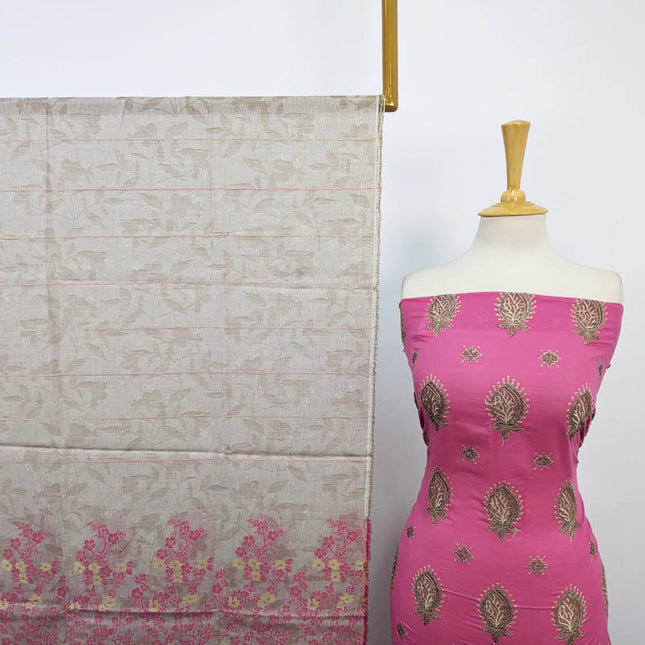 Embroidered Lawn with Sitara Work 3Pc Unstitched