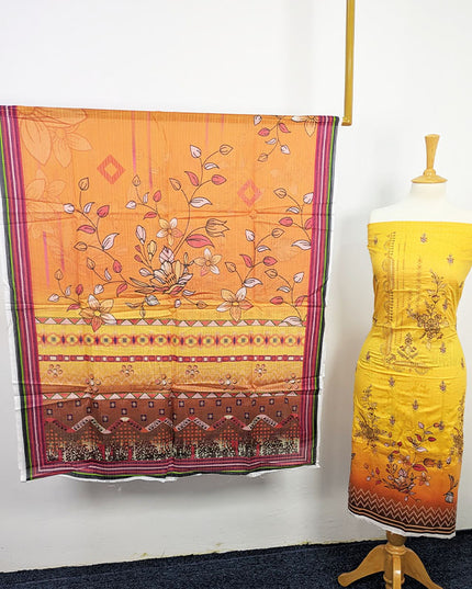 Fancy Embroidered + Digital Printed Lawn