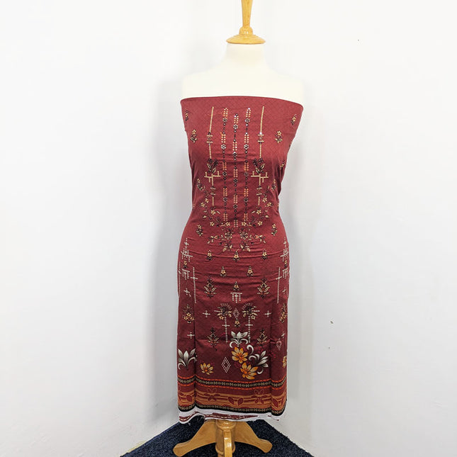 Fancy Embroidered + Digital Printed Lawn