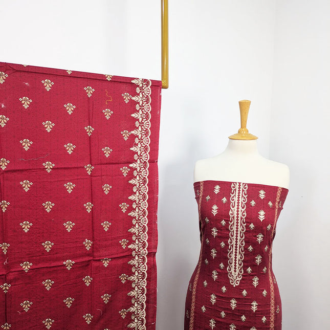 Fancy Embroidered + Digital Printed Lawn