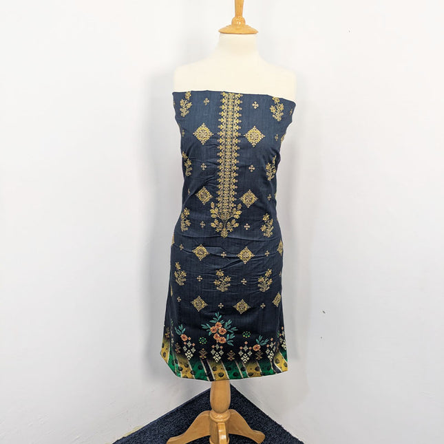 Fancy Embroidered + Digital Printed Lawn With Chiffon Dupatta