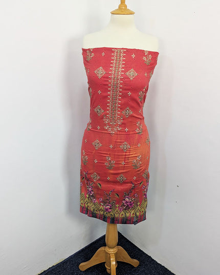 Fancy Embroidered + Digital Printed Lawn With Chiffon Dupatta