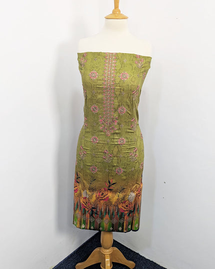 Fancy Embroidered + Digital Printed Lawn With Chiffon Dupatta
