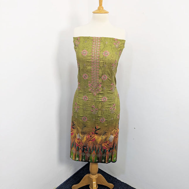 Fancy Embroidered + Digital Printed Lawn With Chiffon Dupatta