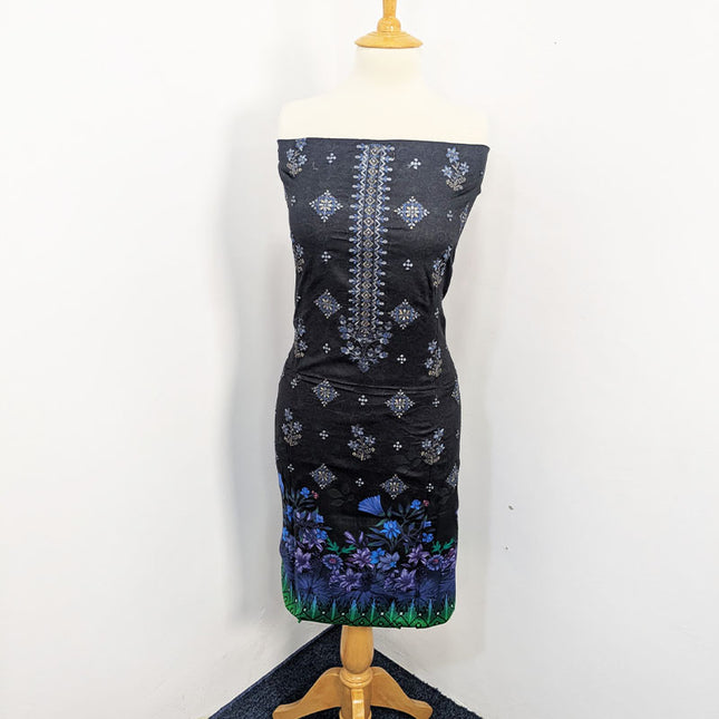 Fancy Embroidered + Digital Printed Lawn With Chiffon Dupatta