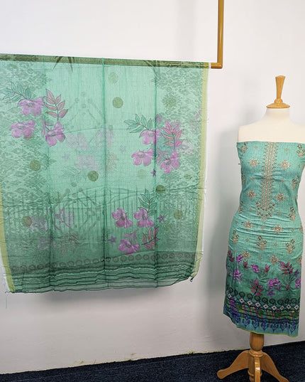 Fancy Embroidered + Digital Printed Lawn With Chiffon Dupatta