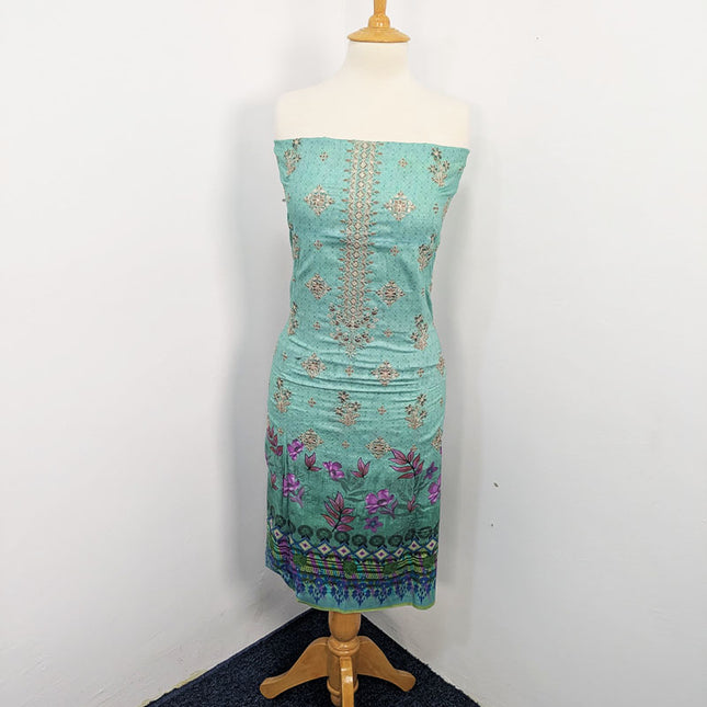 Fancy Embroidered + Digital Printed Lawn With Chiffon Dupatta