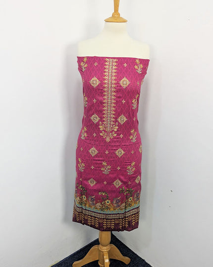 Fancy Embroidered + Digital Printed Lawn With Chiffon Dupatta