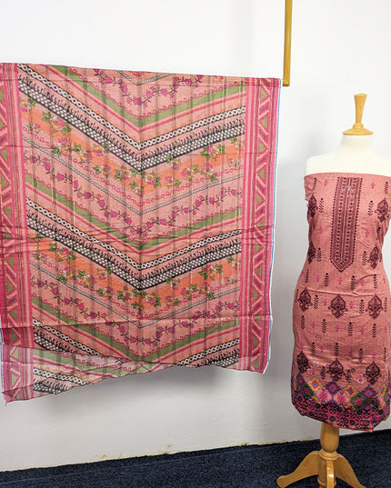 Fancy Embroidered + Digital Printed Lawn