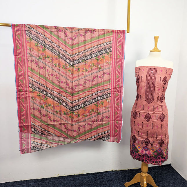 Fancy Embroidered + Digital Printed Lawn