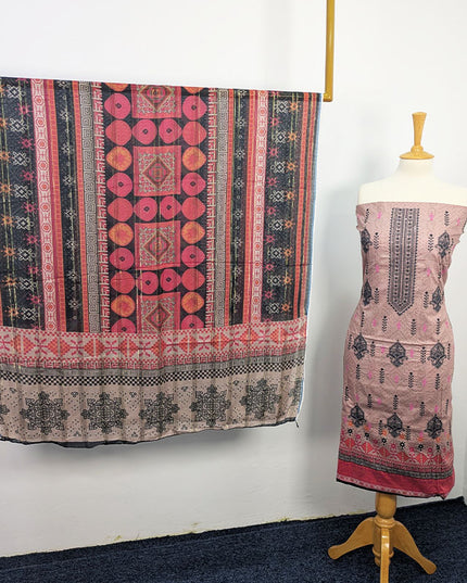 Fancy Embroidered + Digital Printed Lawn