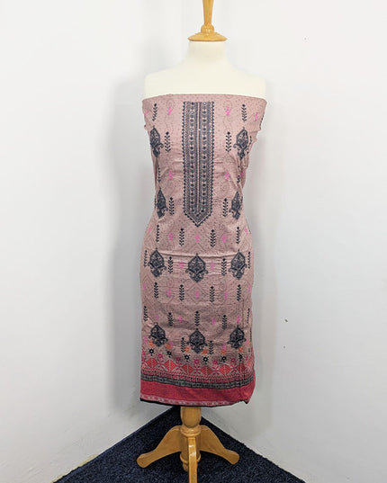 Fancy Embroidered + Digital Printed Lawn