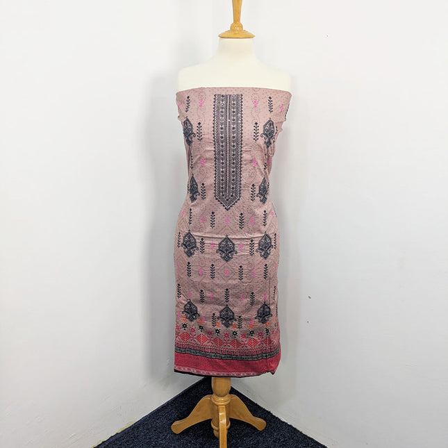 Fancy Embroidered + Digital Printed Lawn