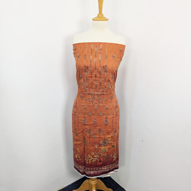 Fancy Embroidered + Digital Printed Lawn