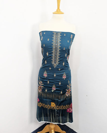 Fancy Embroidered + Digital Printed Lawn