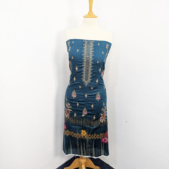 Fancy Embroidered + Digital Printed Lawn