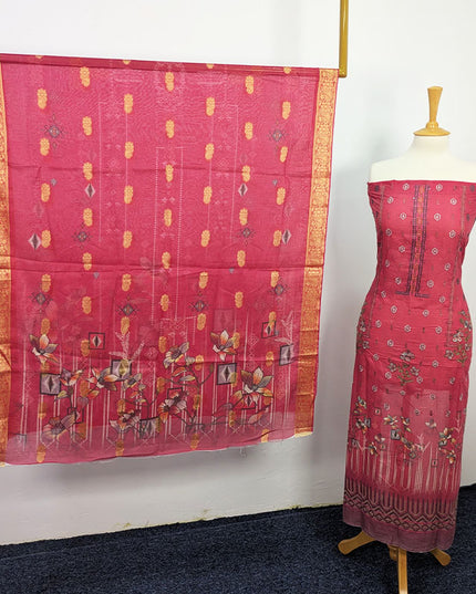 Fancy Digital Printed Lawn With Embroidered & Banarasi Work