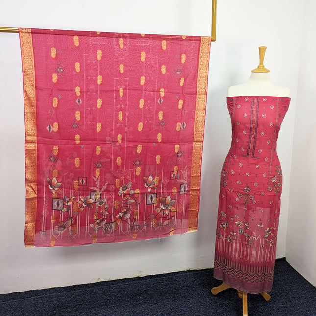 Fancy Digital Printed Lawn With Embroidered & Banarasi Work