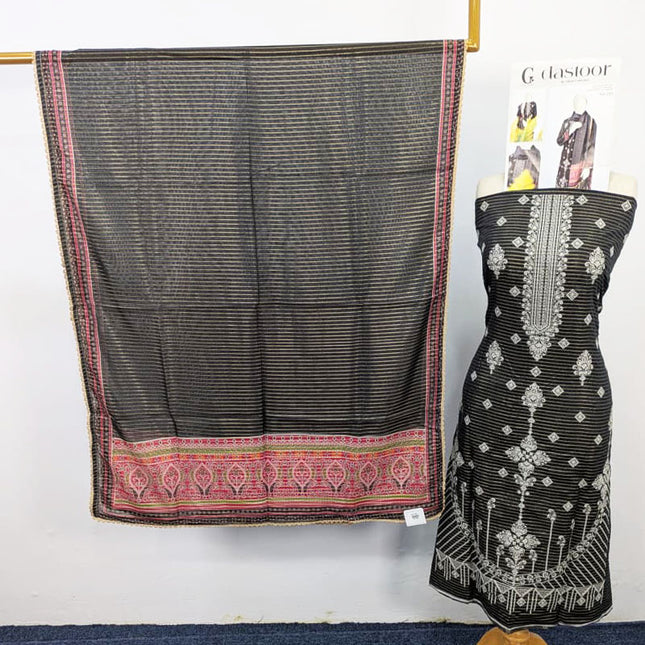 Embroidered Doria Lawn with Printed Dupatta 3PC Unstitched