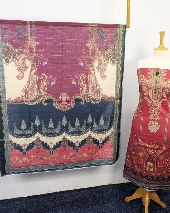 Fancy Digital Printed Lawn With Chiffon Dupatta