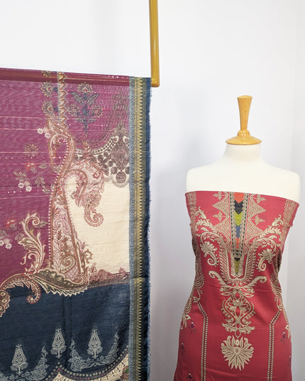 Fancy Digital Printed Lawn With Chiffon Dupatta