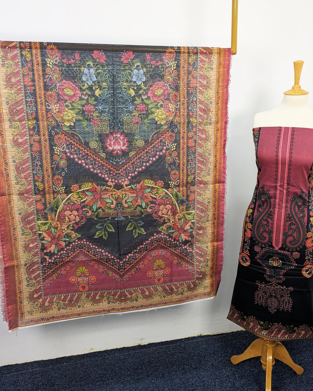 Fancy Digital Printed Lawn With Chiffon Dupatta