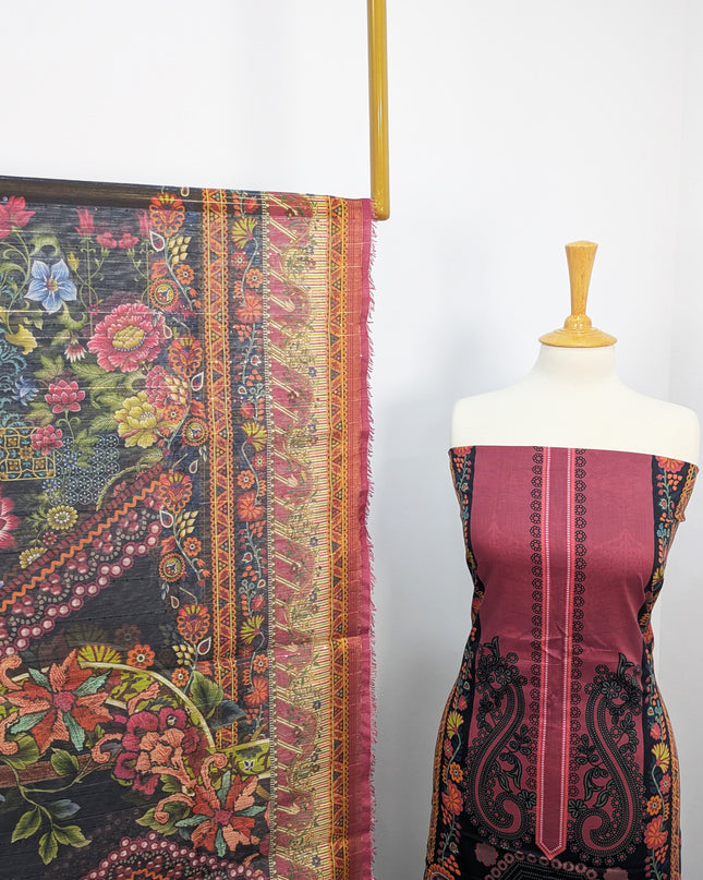 Fancy Digital Printed Lawn With Chiffon Dupatta