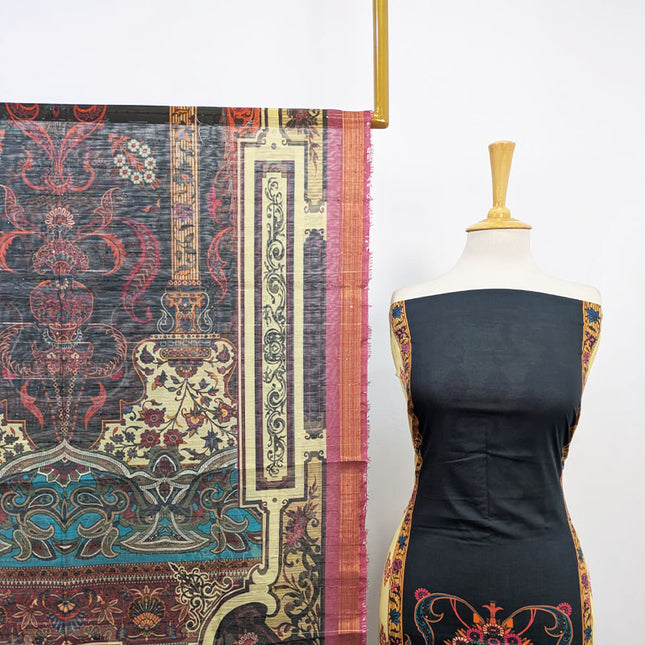 Fancy Digital Printed Lawn with Chiffon Dupatta 3PC Unstitched