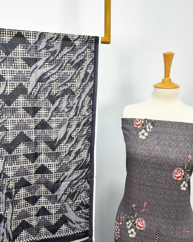 Fancy Digital Printed Lawn All Over 3piece Unstitched