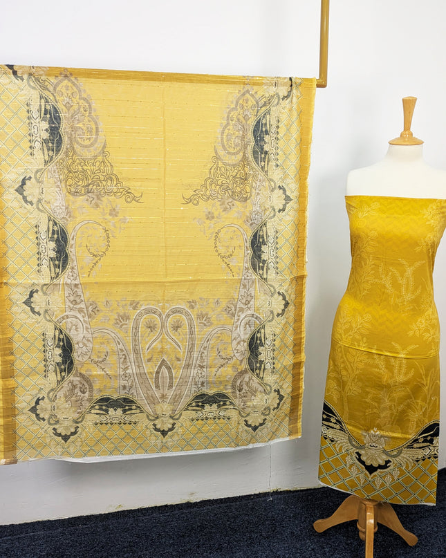 Fancy Digital Printed Lawn With Chiffon Dupatta