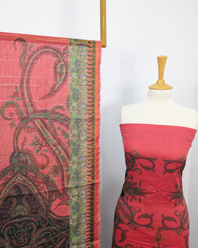 Fancy Digital Printed Lawn With Chiffon Dupatta