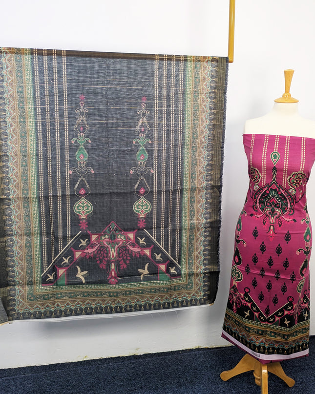 Fancy Digital Printed Lawn With Chiffon Dupatta