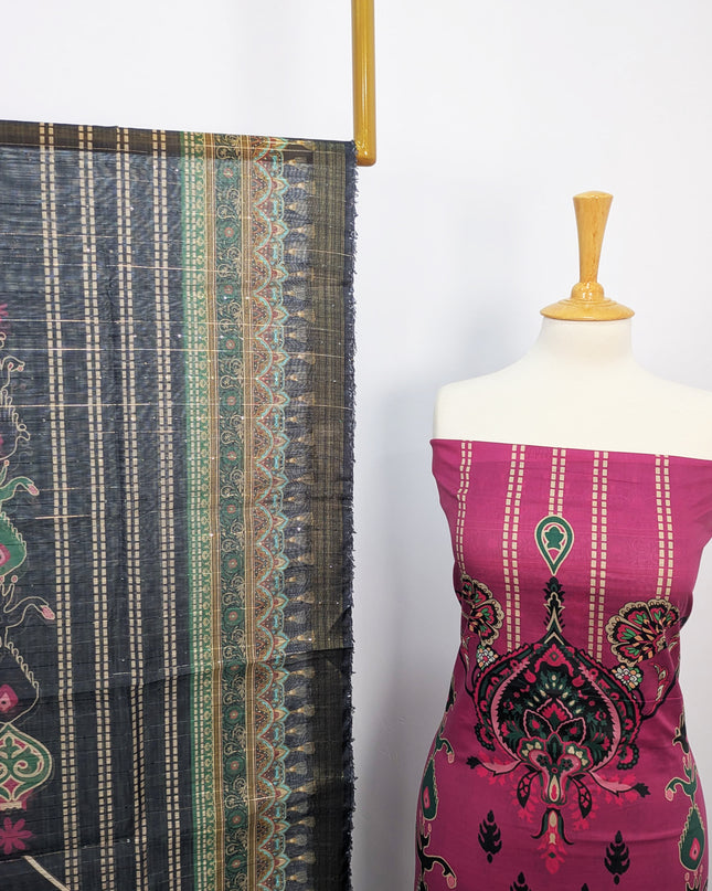 Fancy Digital Printed Lawn With Chiffon Dupatta