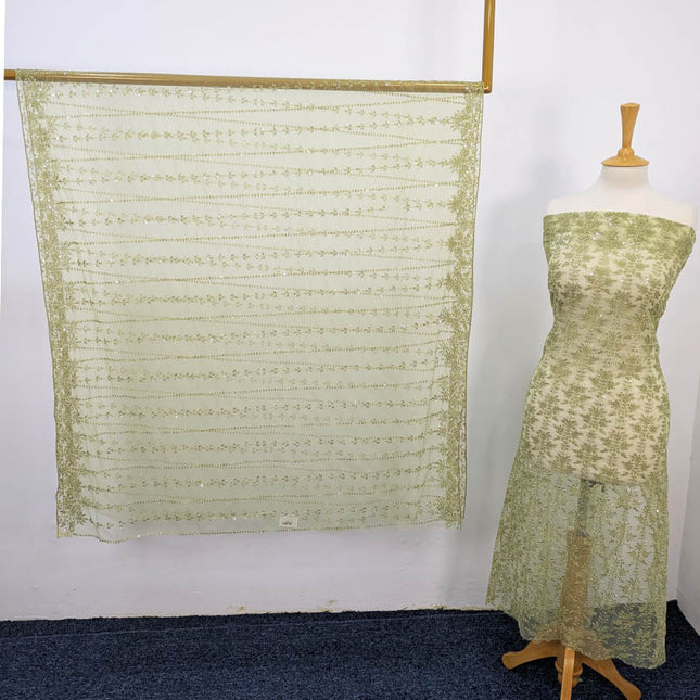 Fancy Net With Sequence  Embroidered 2PC Unstitched