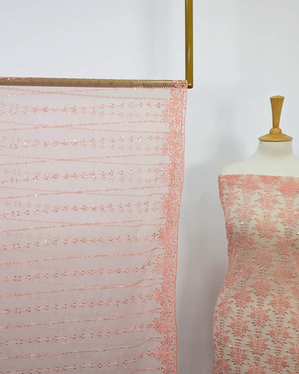 Fancy Net With Sequence  Embroidered 2PC Unstitched