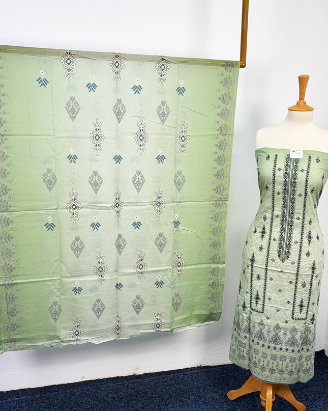 Fancy Printed Lawn With Embroidered Work