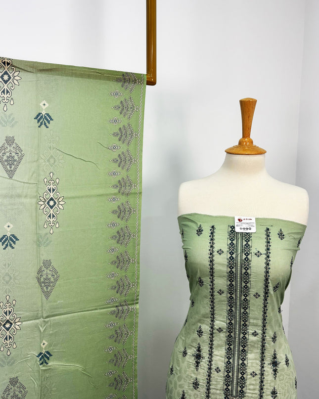 Fancy Printed Lawn With Embroidered Work