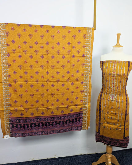Fancy Embroidered + Digital Printed Lawn